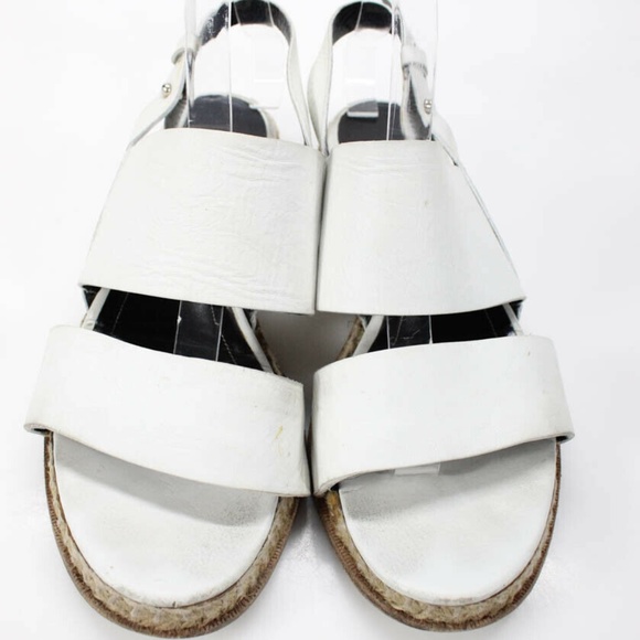 Balenciaga White Leather PeepToe Espadrilles 41